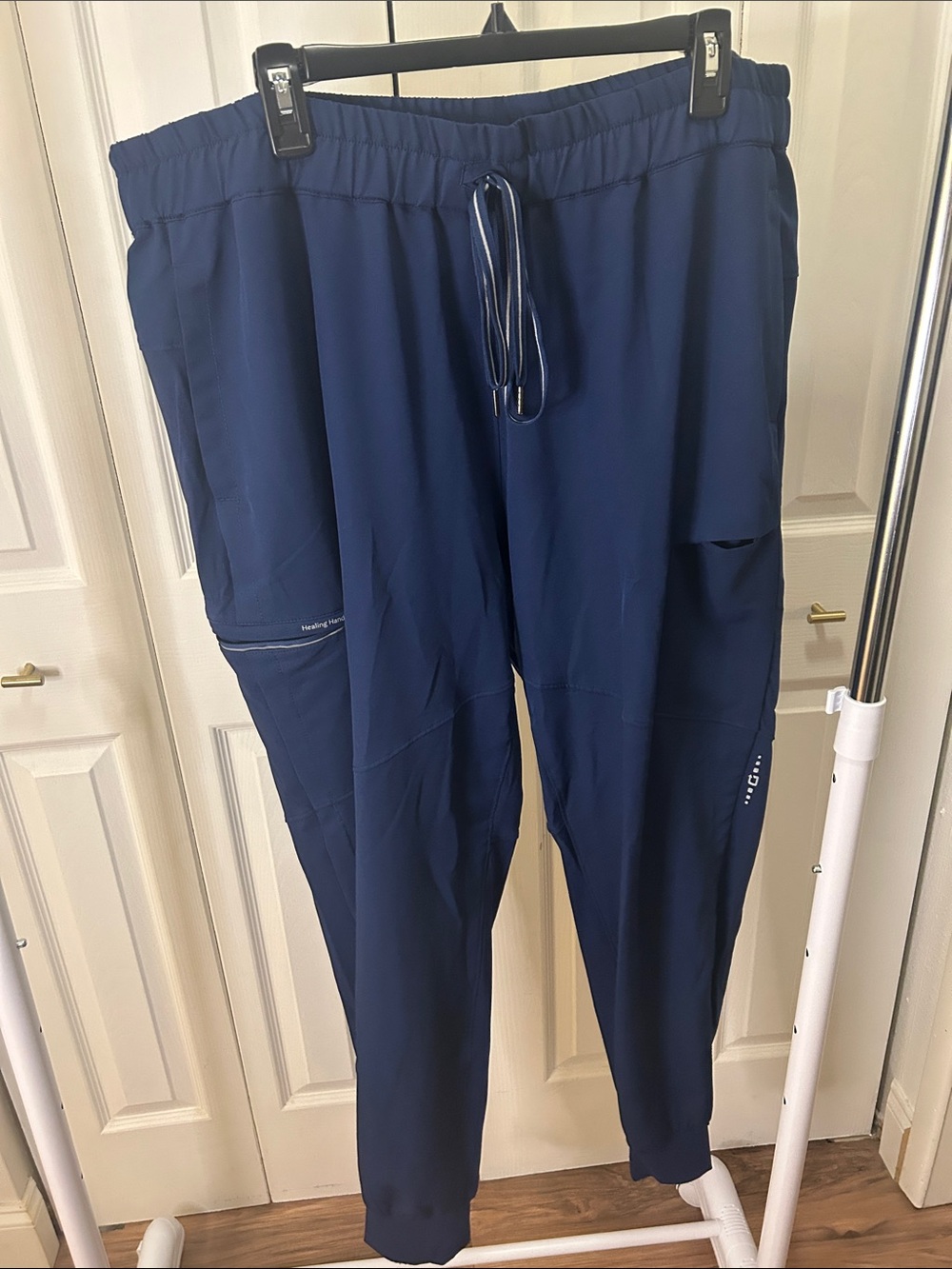 Healing Hands Navy Blue Drawstring Jogger Pants SZ 2X